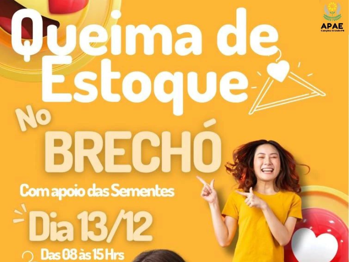 APAE CG promove Queima de Estoque do brechó nesta quarta-feira (13)