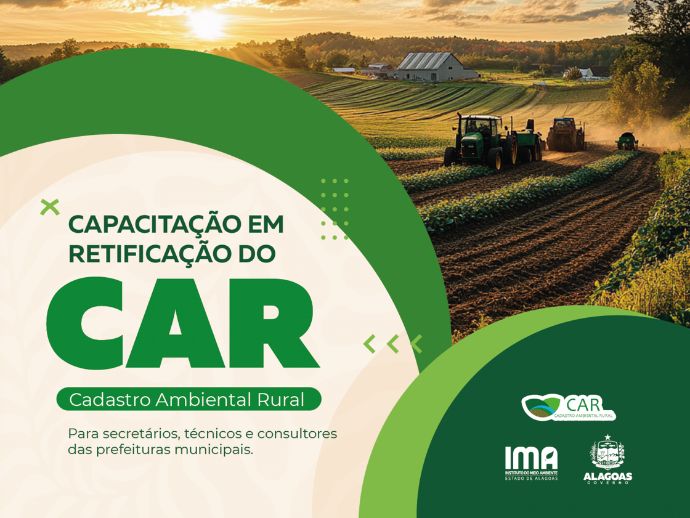 IMA/AL Promove Formação Gratuita para Retificação do Cadastro Ambiental Rural