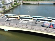 Rodoviários fazem protesto no centro do Recife, na manhã desta quarta-feira (26)