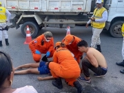 Acidente na Avenida Cleto Campelo: Jovem fica ferida em colisão entre moto e carro.