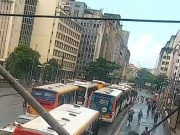 Rodoviários protestam no centro do Recife para reivindicar reajuste salarial e plano de saúde